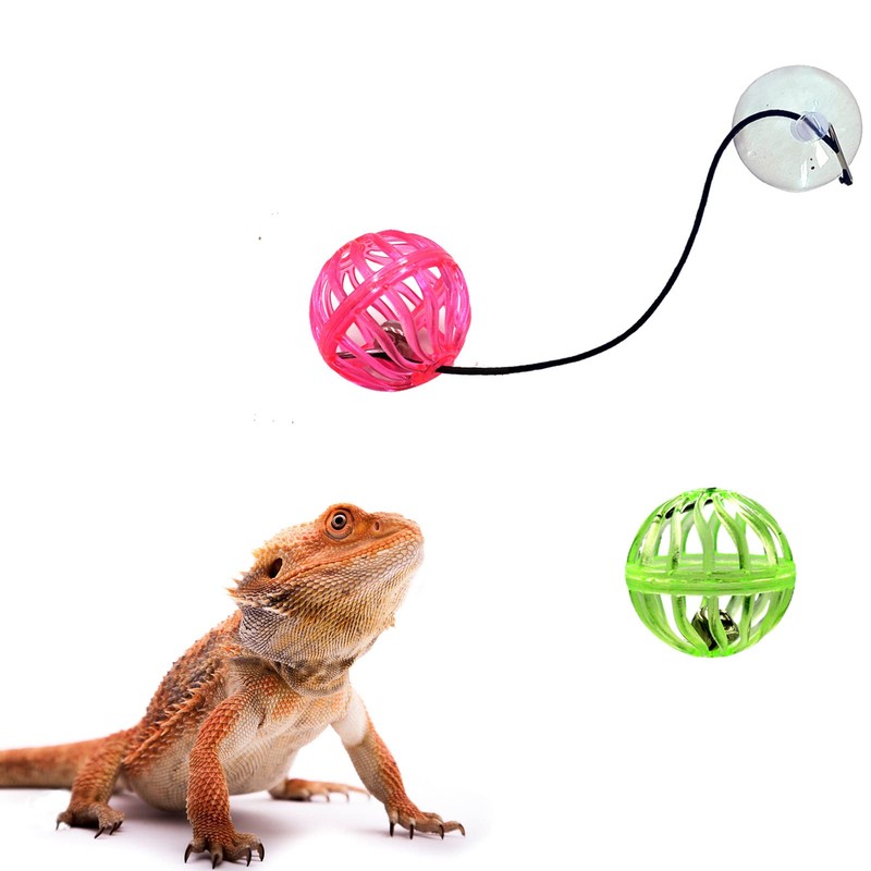 6 Pack Bearded Dragon Toy Bell Balls, Reptile Lizard Toy