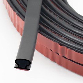 82 FT Rubber Weather Stripping Seal Strip for Doors/Windows, Waterproof Self-Adhesive Weatherstrip Soundproofing (Black)