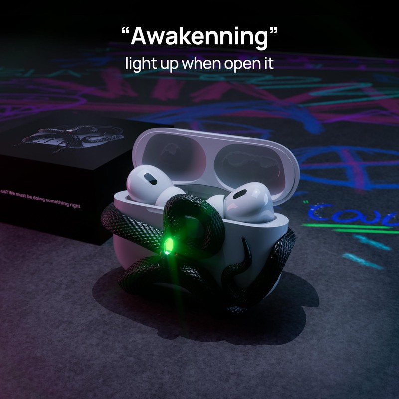 The Snake Case Cover Compatible with AirPods Pro Case 2nd/1st
