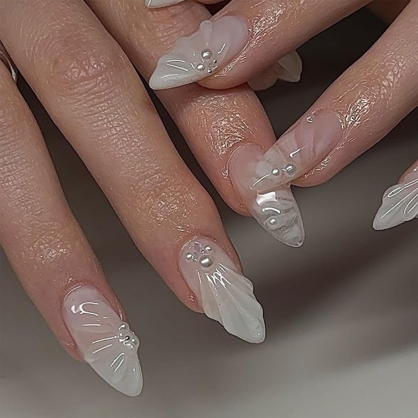 GlamRays 24 Piece Press on Nails Almond Medium Length Gloss