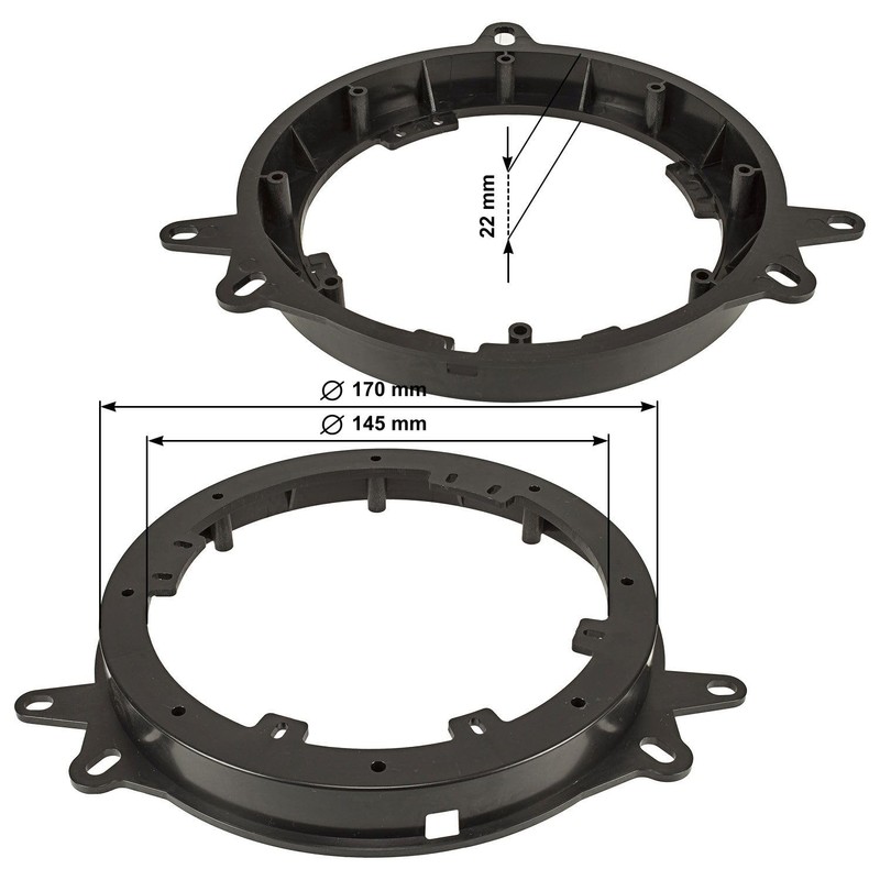 tomzz Audio 2855-006 Speaker Rings Adapter Brackets Compatible with Toyota
