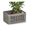 Zeller 15187 Storage Box 'Leaves', Wood, Grey, Approx. 35 x