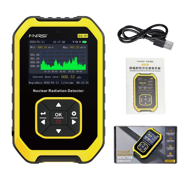 Geiger Counter Nuclear Radiation Detector. Portable Handheld Radiation Dose Alarm