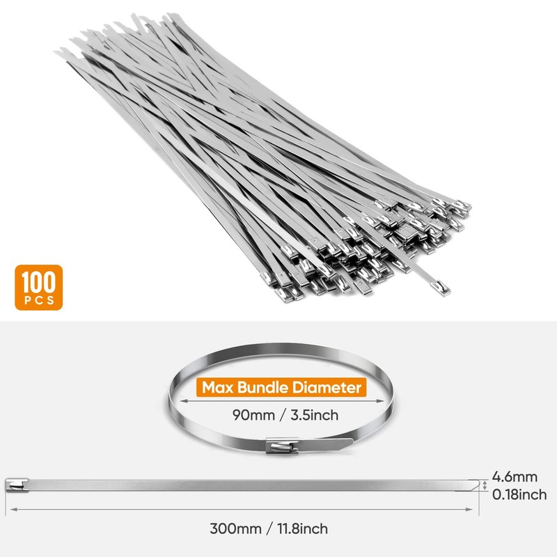 Sinlon Chain Link fence Ties 100pcs Multi-Purpose Self-Locking Metal Zip