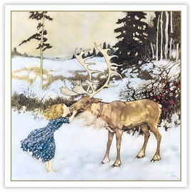 Vintage "Gerda and the Reindeer" Christmas Cards 5 Cards and Envelopes