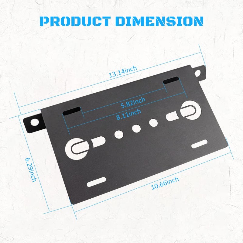 Front License Plate Bracket for Ford Bronco, Steel License Plate