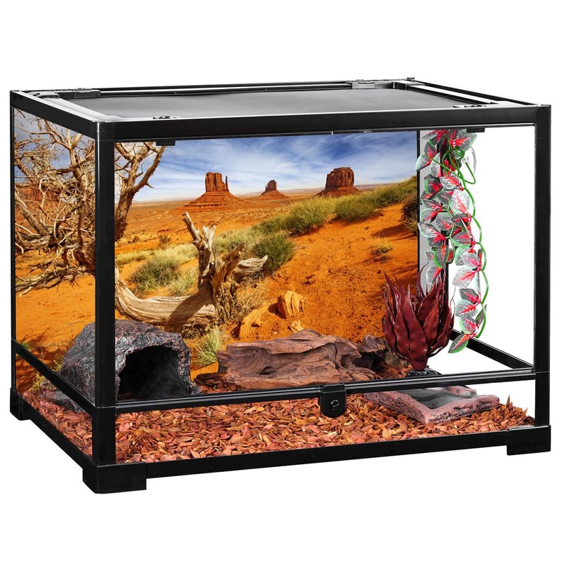 AWERT 36x18 inches Reptile Habitat Background Orange Desert Terrarium Background