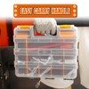 Jack Boss Tool Box with Transparent Lid, Double Side 34-Compartments