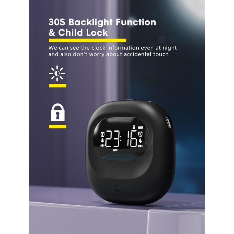 ROCAM Loud Dual Alarm Clock with Bed Shaker, Vibrating Alarm