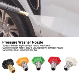 Sorandy Pressure Washer Nozzle Tips Multiple Degrees, 1/4 inch 5 Pack Quick Connection, Power Washer Soap Nozzle Tips for Watering Flowers and Plants, Washing Car, Washing Machine (055)