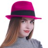 HEYANN Fedora Hats,100% Sheep Wool Short Brim Trilby Panama Hat
