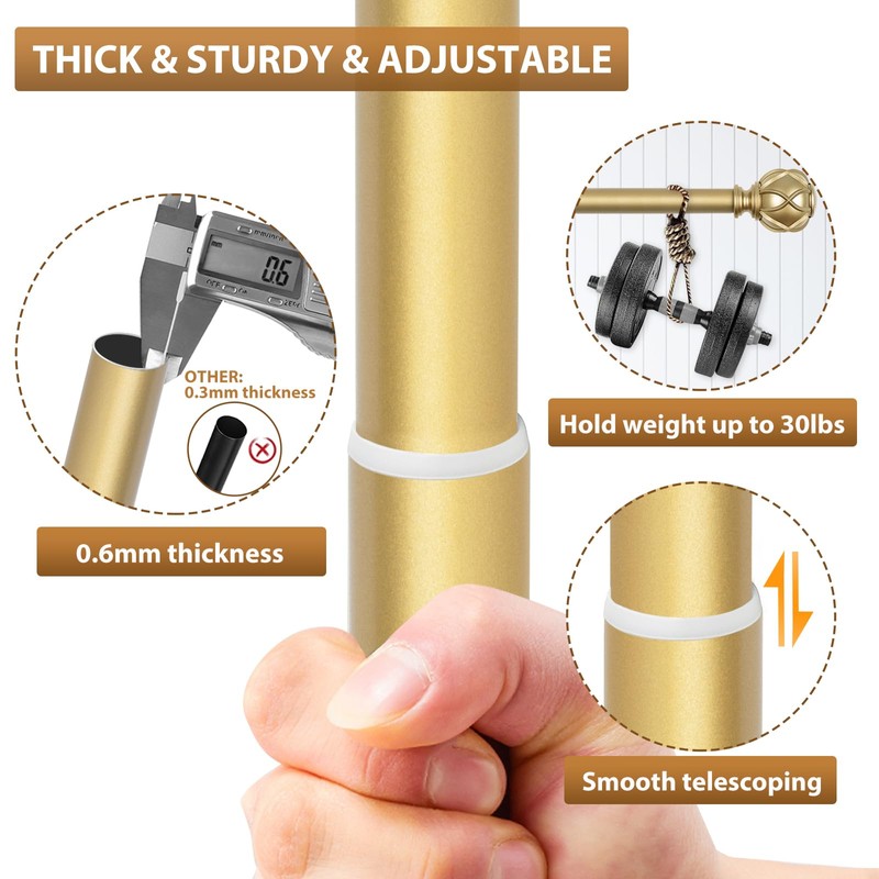 KAMANINA 1 Inch Double Curtain Rods for Windows 72 to