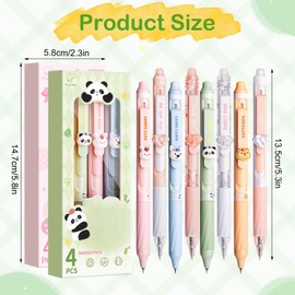 8PCS Erasable Pens Set, Animal Pens Rub Out Pens Animals Cute Pens, 0.5mm Erasable Pens Animals Writing Pens for Kids, Heart Cute Stationary Kawaii Stationery Kawaii Gifts, Blue & Black