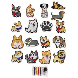 Samcos Embroidery Patches, Iron Patches, 17 Pieces, Anime Animals, Embroidery Pattern, Fashion, Cute, Fashion, Individuality, Various Design, DIY Decoration, Patches, Accessories, Down Jacket, Trouser