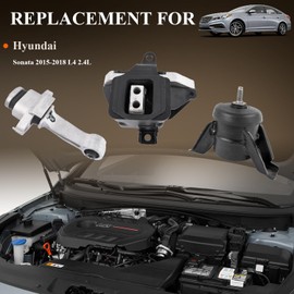 Engine Motor Mount &amp; Trans Mount Replacement for Hyundai Sonata 2015 2016 2017 2018 L4 2.4L, Engine Mount Set of 3 Replaces OE# 21810-C1020 21830-C1170 21950-C1100 A61001 A71099 A71085 EM-7210 EM-7211