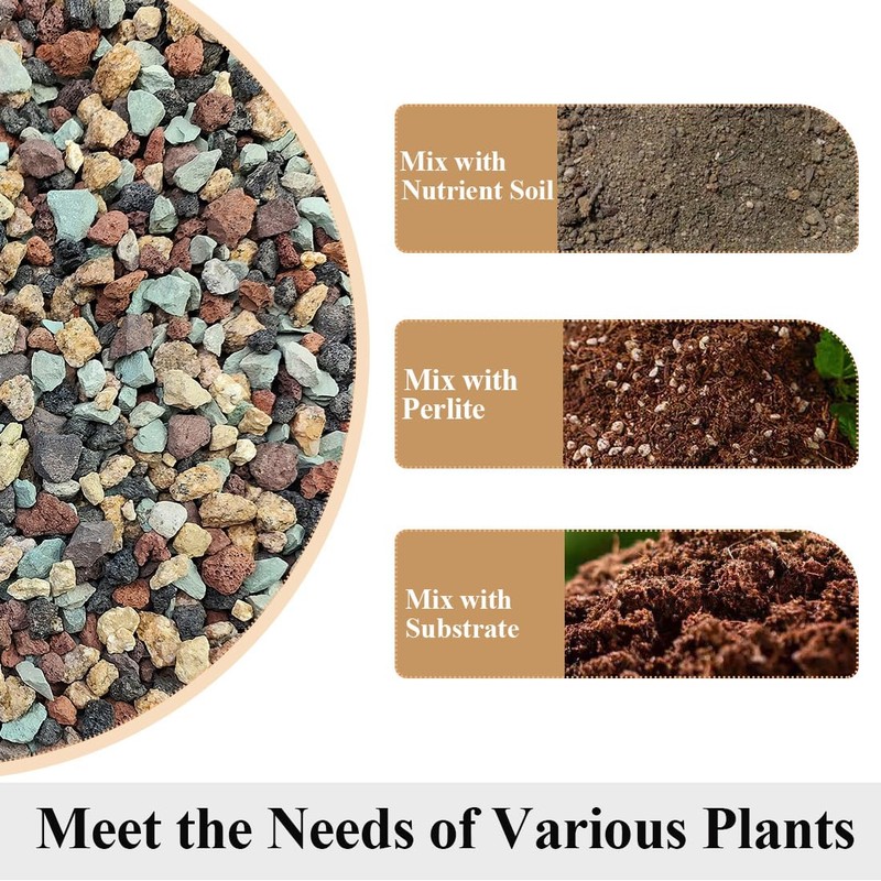 YISZM Succulent Cactus Soil Potting Mix Horticultural Lava Rocks Bonsai