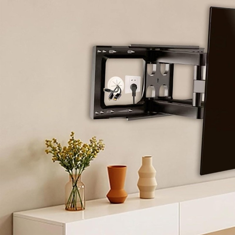 2Pcs Desk Cord Hole Cover, Cable Pass Through Wall Plate,