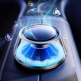 Botare Smart Car Air Freshener 5 Ambient Light & Mist Car Fragrance, Auto On/Off, Adjustable Concentration Diffuser with Two fragrance, Lasts for 6 months, Pine and Rose