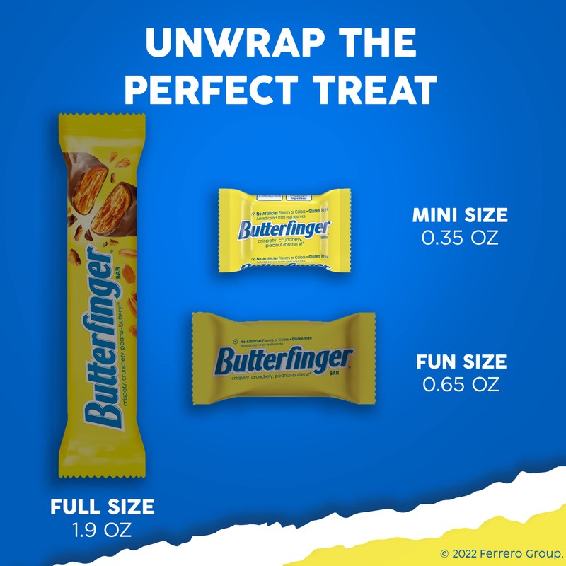 Butterfinger Chocolatey, Peanut-Buttery, Minis Individually Wrapped Candy Bars, Easter Basket
