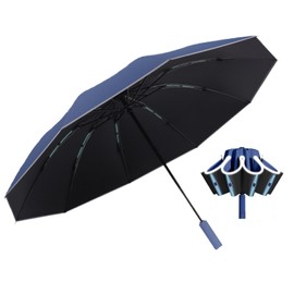 EMIRAIZE Reverse Folding Umbrella, One-Touch, Automatic Open/Close, Folding Umbrella, Large Size, navy