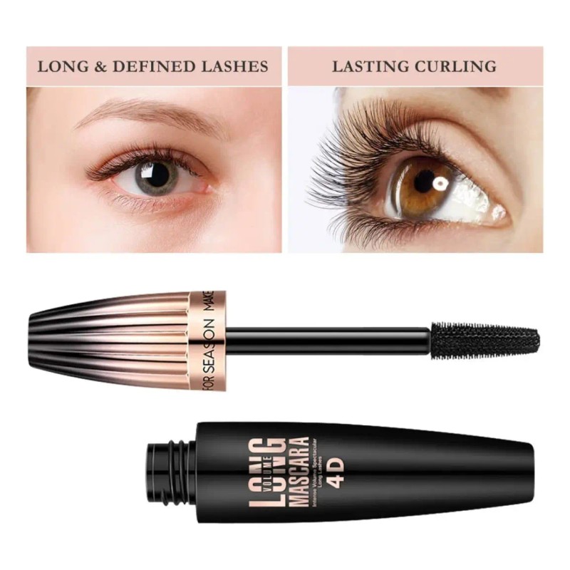 Máscara De Pestañas Aliver 4d Long Volume Volumen Negro