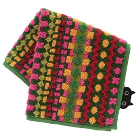 Atsuko Matano 000949-0003-02 Towel Handkerchief Mosaic (Green) Women's Towel Hand Towel, Approx. 9.8 inches (25 cm)