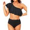 Tempt Me Women Black Two Piece High Waisted Bikini Set