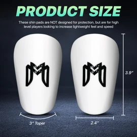 MediCaptain MiniGuards - Miniature Shin Guards for Soccer Players - Tiny Shin Pads for Men, Women, Teens - Smallest Shin Guards (White)