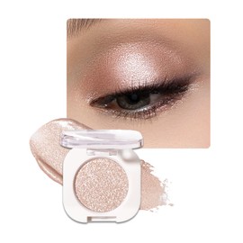 Enfuntins Single Shimmer Eyeshadow, High Pigment, Crease-Proof & Buildable, Long-Lasting Sparkle Pressed Eye Makeup (11# Pearl Champagne)