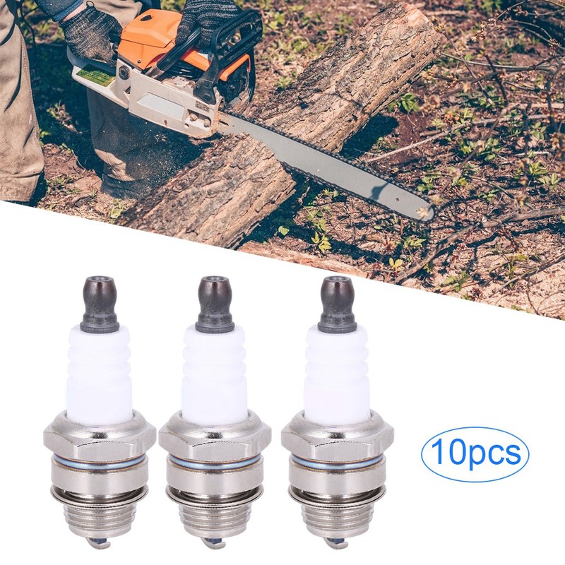 10PCs Sparking Plug Chainsaw Accessories Lawn Mower Parts Brass Ceramic