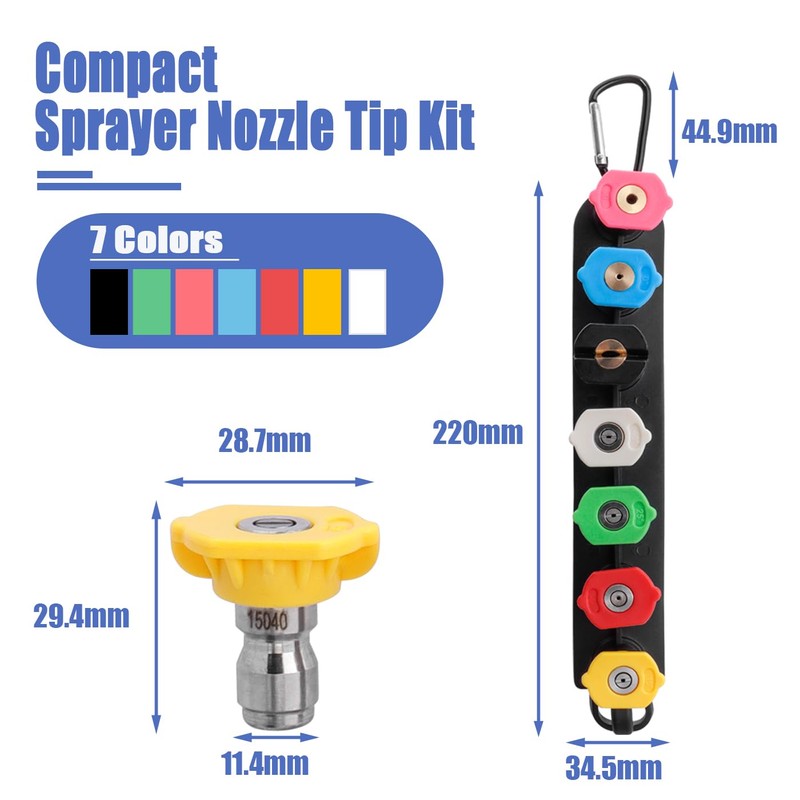 Mesee 7 Pieces Pressure Washer Spray Nozzle Tip Set Universal