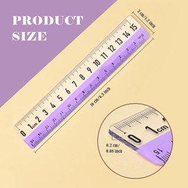BAYTORY 8 Pcs Plastic Rulers 6 Inch, Small Acrylic Ruler, Measuring Drafting Tools, Bulk Rulers with Centimeters for School Home Office (Clear)