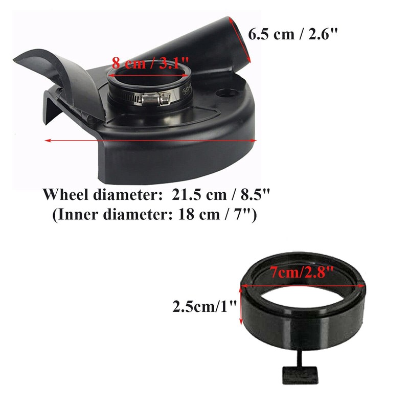DDBESSIC Angle Grinder Dust Shroud 7 Inch Dustless Vacuum Universal