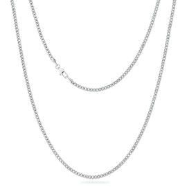 KRKC&CO Men’s Chain Necklace, Stainless Steel Cuban Link Chains 3mm, Anti-Tarnish Nickel-Free Flat-Cut, Thin Gold chain Silver Chain for Man Unisex(3mm-Stainless Steel, 24)