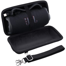 Khanka for JBL Charge 6 Portable Bluetooth Speaker Hard Travel Carrying Storage Case with Shoulder Strap,Case Only (Black)