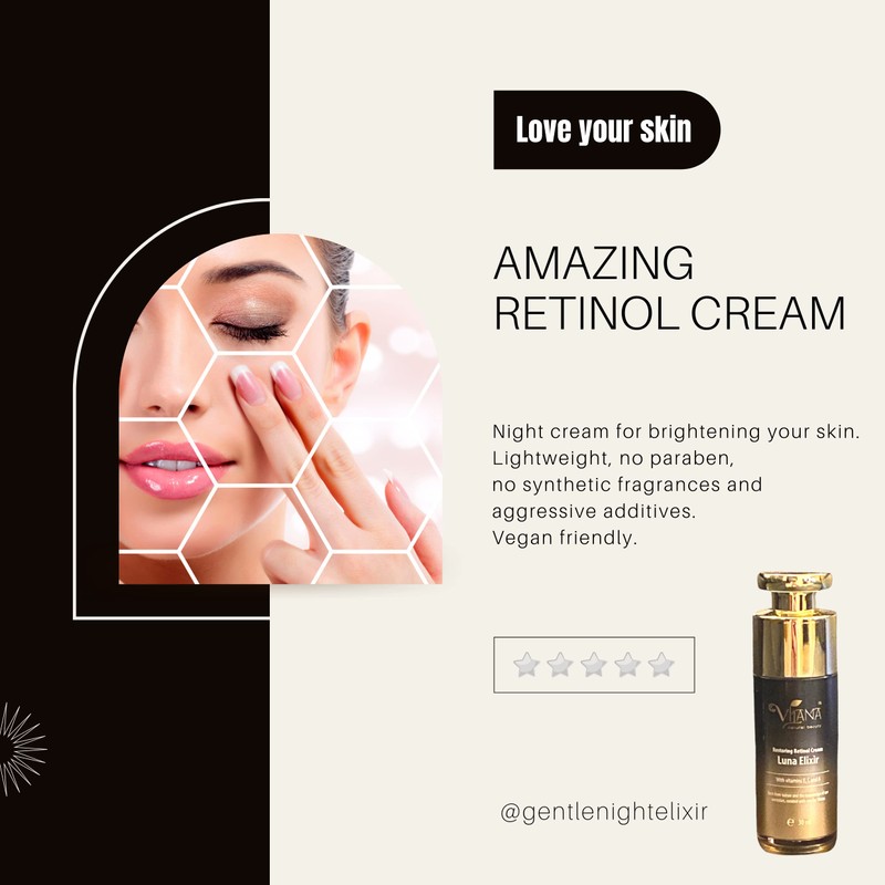 Vilana Natural Beauty Retinol Face Cream Luna Elixir Rejuvenating Night