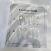 Blue Glitter & Silver Stone Handmade Nail Tips - Short