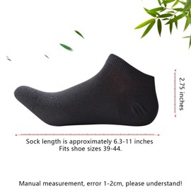 Shudyear 6 Pairs Bamboo Viscose Trainer Ankle Socks, Low Cut Ankle Seamless Sock, Moisture-Wicking Short Athletic Socks for Gym, Running, Summer (9-12)