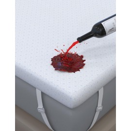 Ferlizer 2" [Full] Waterproof Mattress Topper Protector Cover, Oeko-Tex Certified, Bamboo Zippered Cover with Adjustable Straps & Anti-Slip Silicone Bottom, Removable & Washable - Cover Only