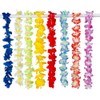 36Pcs Hawaiian Wreath Necklace Colorful Tropical Wreaths Hawaii Flowers Wreaths