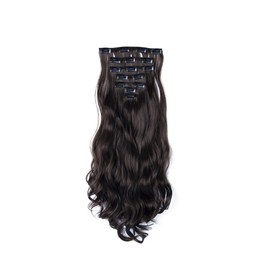 TTPSRY Extensions Clip in Extensions für Damen Ponytail Extension 56cm Lang Gewickelt Haarteil Ponytail Natürliches Kunsthaar Clip in Haarverlängerunge(Mittelbraun)