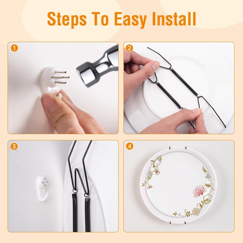 6 Pack Plate Hangers for The Wall, Suitable for 16-20