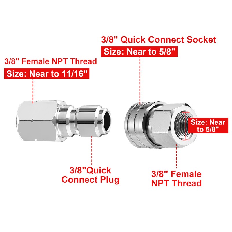 RIDGE WASHER Pressure Washer Adapter Set, 3/8 Inch Quick Connect