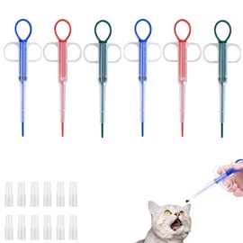 Pack of 6 Cat Tablet Dispensers - Easy and Safe Administration of Tablets for Cats and Small Pets, Tablet Feeder Nursing Pusher Shooter Pills Feeder for Cats Small Dogs