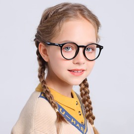 SANHOOPOLO Kids Blue Light Blocking Glasses 3 Pack Kids Computer Gaming Blue Blockers Glasses for Boys Girls Age 3-11 (Black + Dark blue + Light grey)