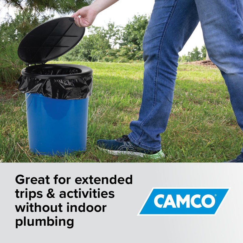 Camco Toilet Waste Bags - Features a Biodegradable Powder &