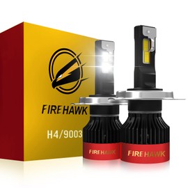 Firehawk H4/9003/HB2 LED Bulbs 70000LM 6000K Cool White, 5-Min Plug-N-Play Fog Light, Pack of 2