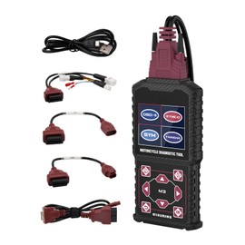 QPKING M3‑B Motorcycle Diagnostic Tool for KYMCO 3P, SYM 3P, Yamaha 2/3/4P – Read/Clear Fault Codes & Live Data, ECU/Service/Throttle Reset, ABS Bleed, OBD2 Scanner