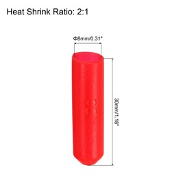QUARKZMAN Pack of 10 Heat Shrink End Caps 8 mm ID x 30 mm L 2:1 Ratio Waterproof Electric Wire Wrap Heat Shrink Tube Caps Lined Sealed for Wire Cable, Red
