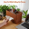 LAMOTI Rectangular Tissue Box Cover with Storage Tray, Leather Facial